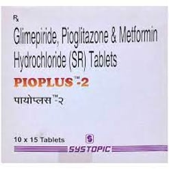 पिओप्लस 2mg/500mg/15mg टैबलेट एसआर के बा
