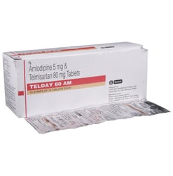 टेलडे एएम 80mg/5mg टैबलेट 10s के बा
